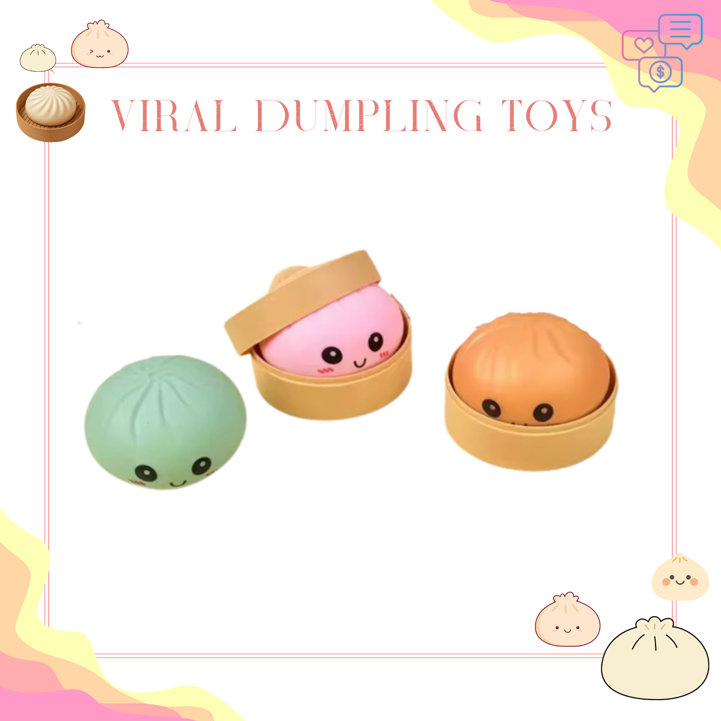 Squishy Toy - Viral Dumpling, Solids Face - PREORDER 3/11-3/14