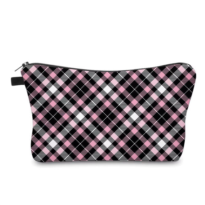 Pouch - Valentine’s Day - Black Pink Plaid