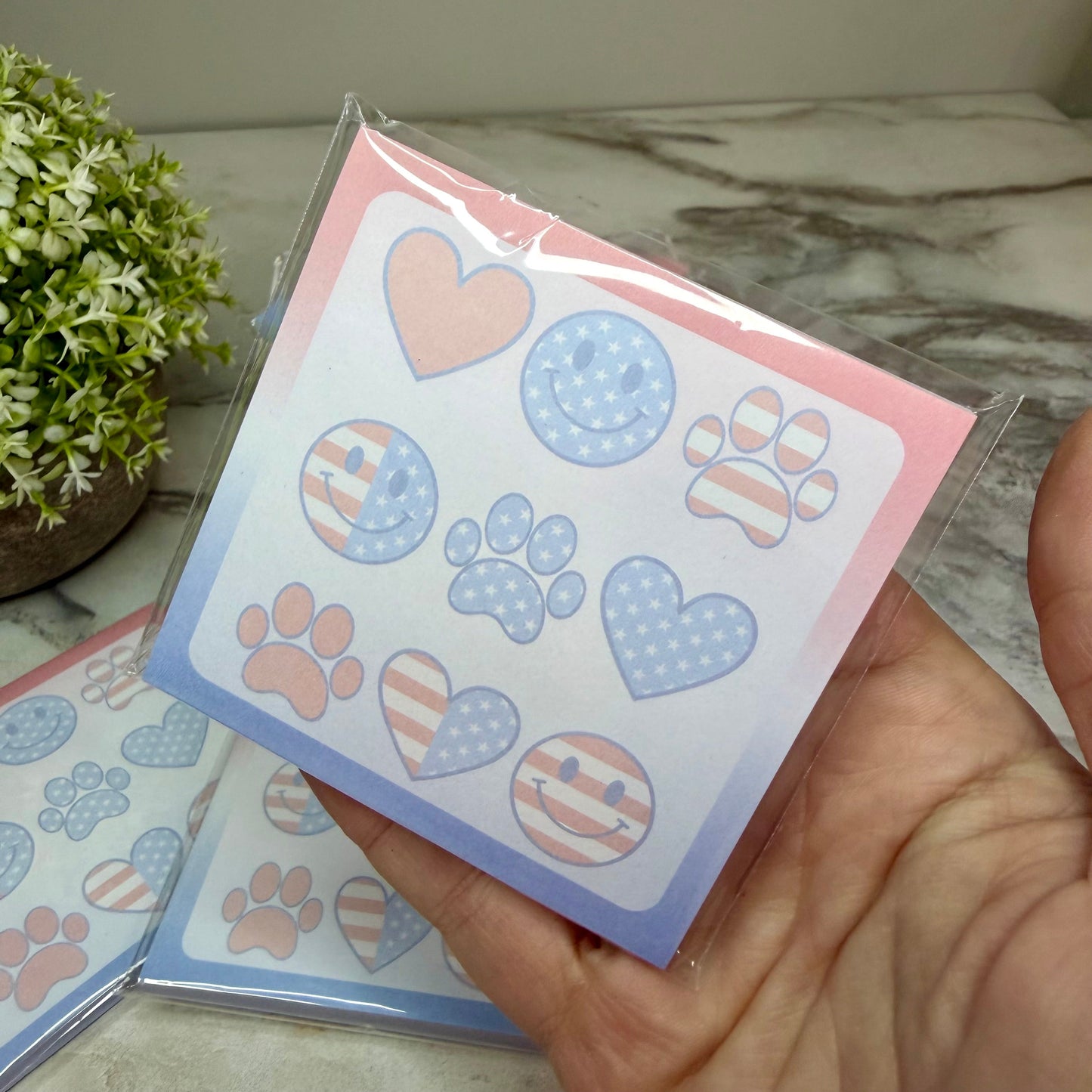 The Sticky Note Collection - America Heart Paw Happy
