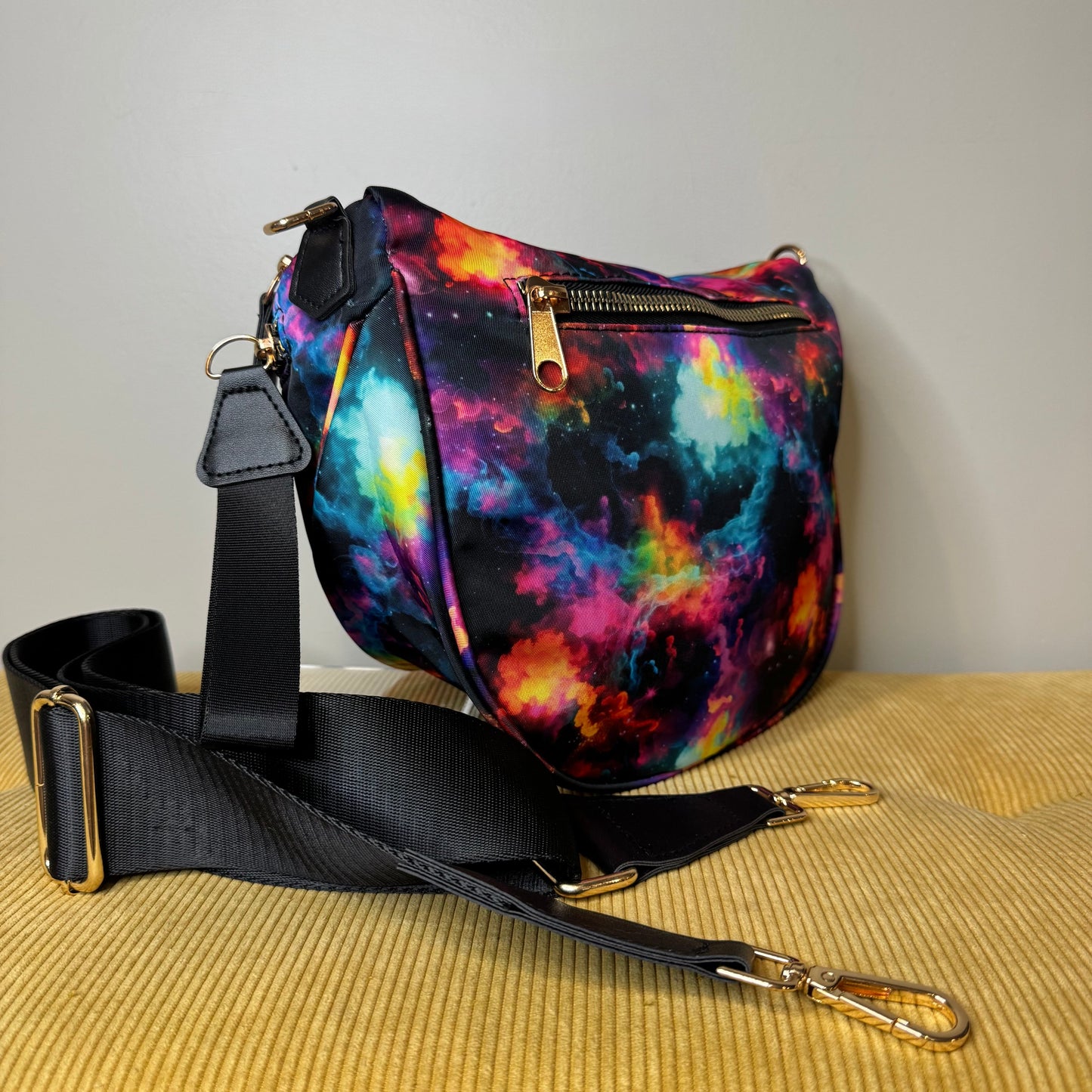 The Roni Nylon Crossbody - Pink Orange Galaxy
