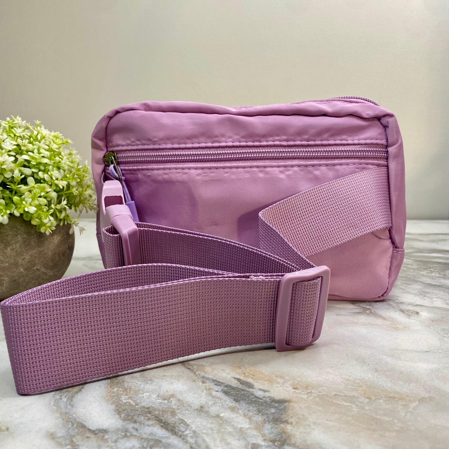 Nylon Belt Bag - Crossbody + Fanny - Light Purple