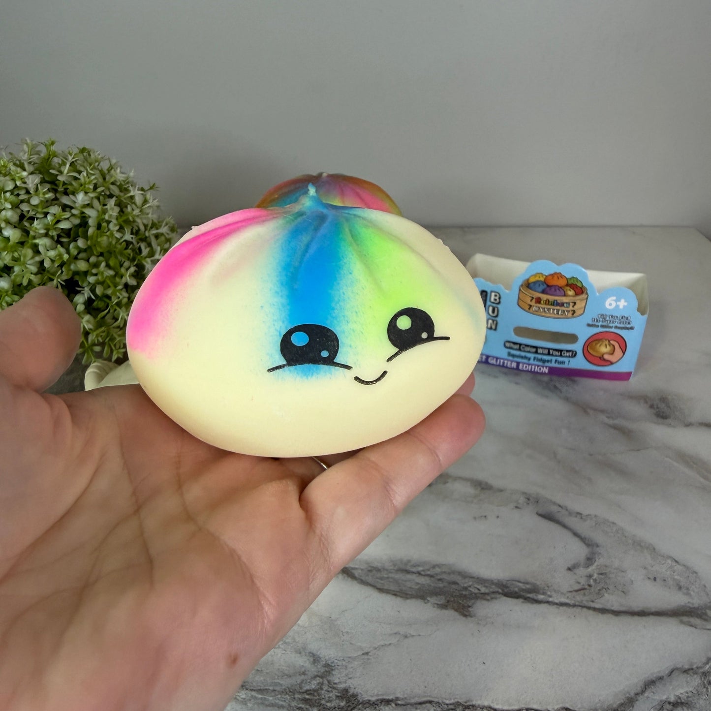 Squishy Toy - Viral Dumpling, Multi Color Spray Paint  + New Face