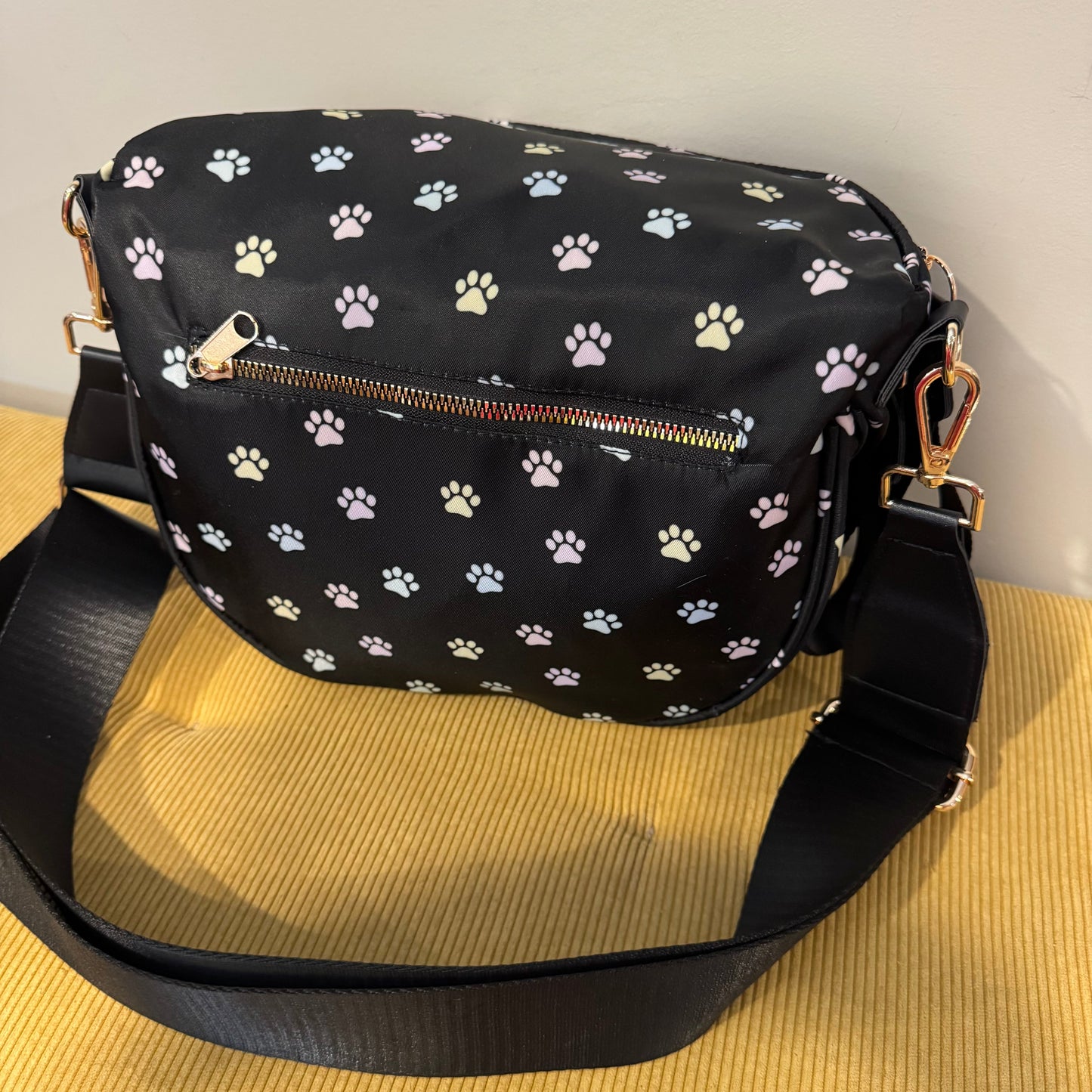 The Roni Nylon Crossbody - Paw Print Pastel