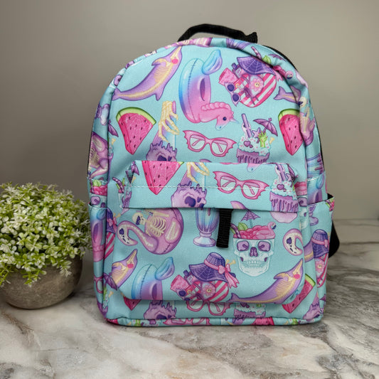 Mini Backpack - Halloween Fall - Skeleton Summer