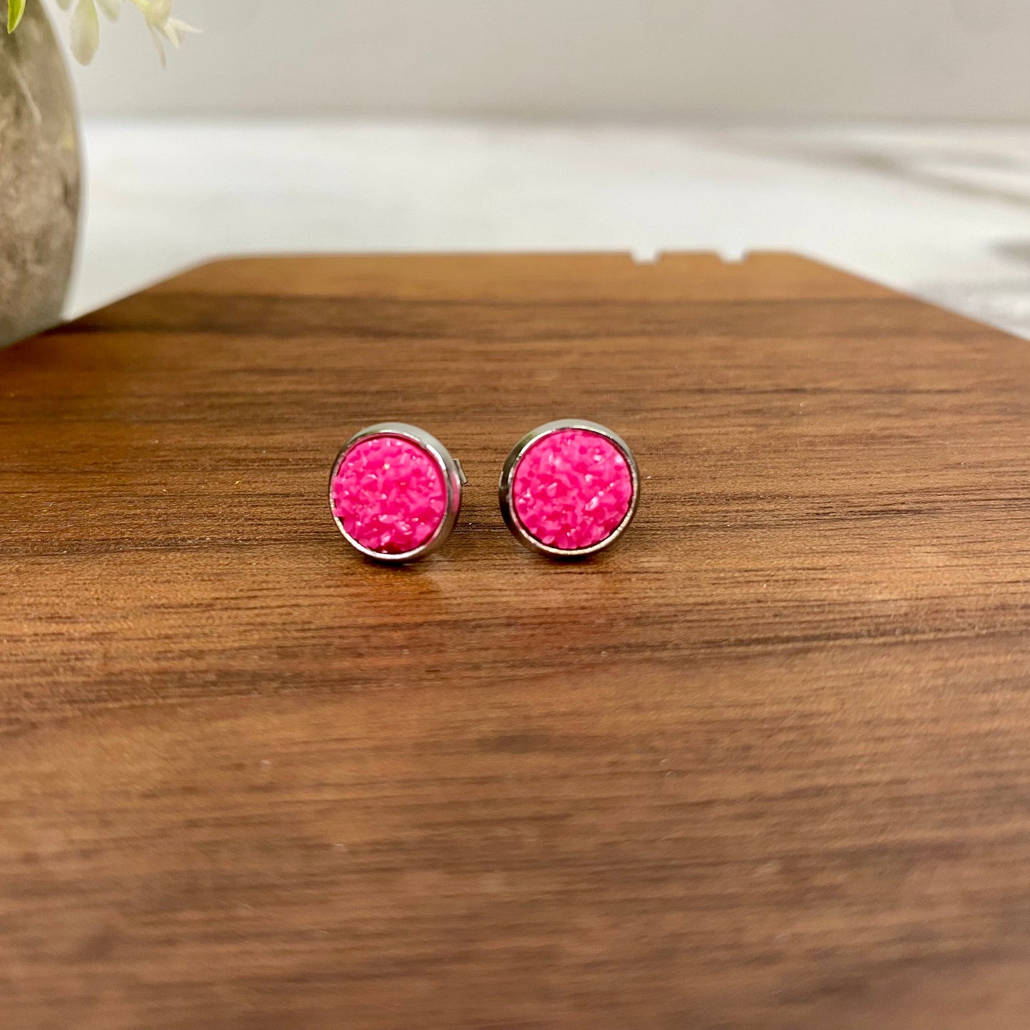 Druzy Stud Earrings - 8mm - #8