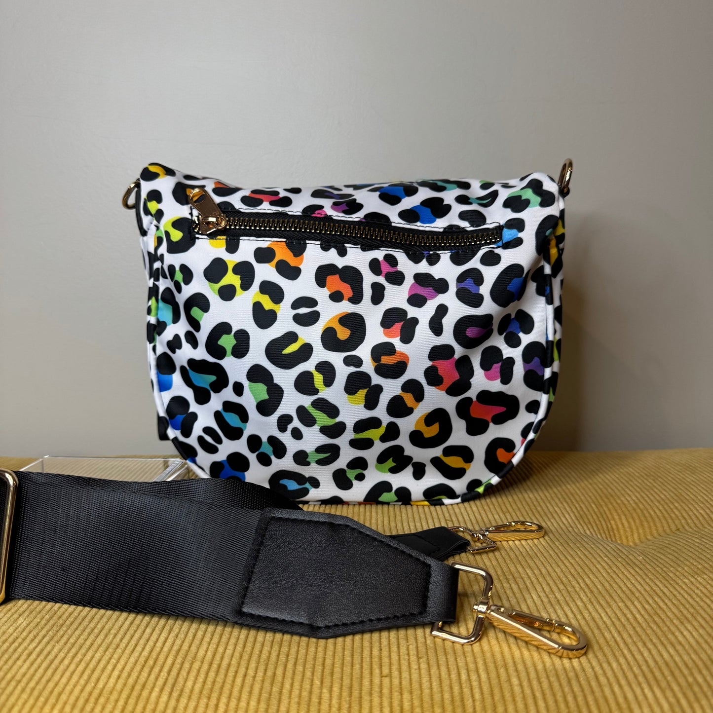 The Roni Nylon Crossbody - Rainbow Animal Print