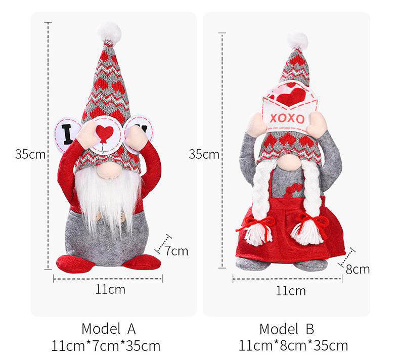 Gnome - Valentine #7 - Grey I Heart U & XOXO - PREORDER 12/12-12/15