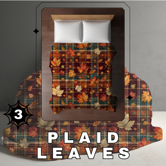 Blanket Halloween #3 - Plaid Leaves - PREORDER ends 7/25