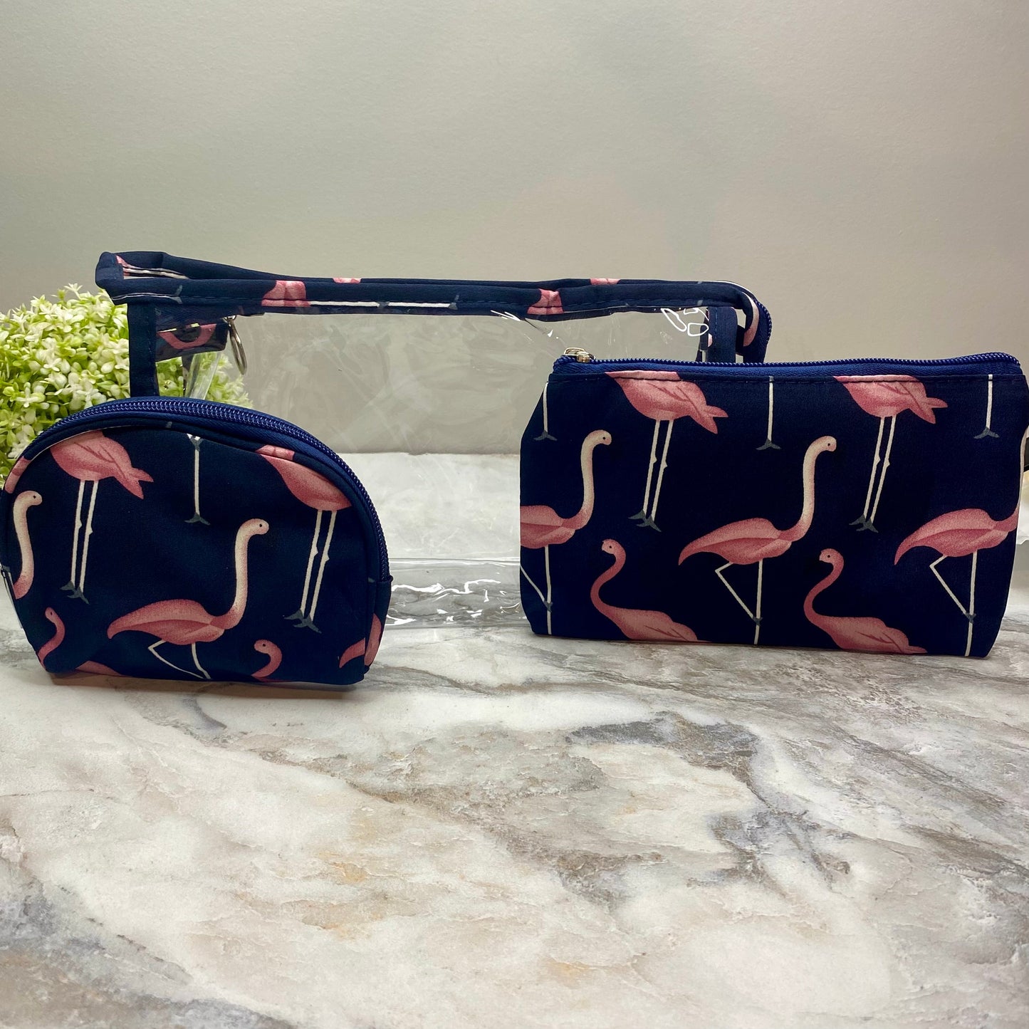 Trio Set Pouch + Clamshell - Flamingo