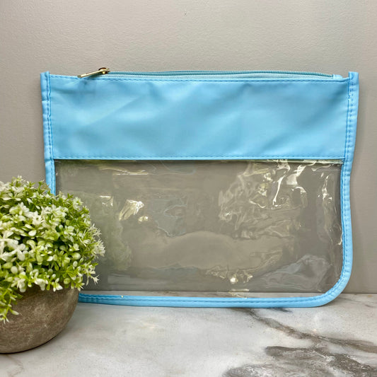 Pouch - XL Clear Zip - Baby Blue