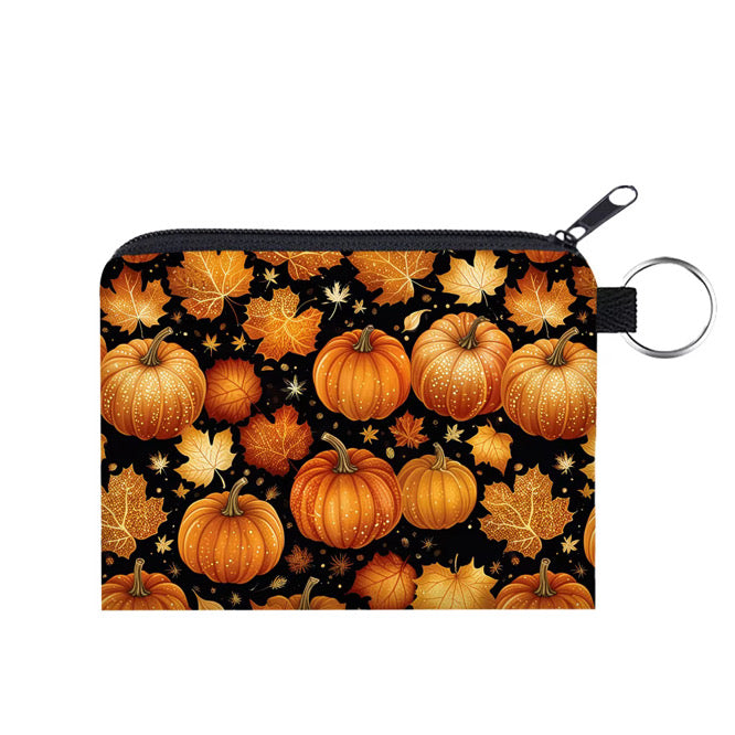 Mini Pouch - Halloween Fall - Pumpkins & Leaves