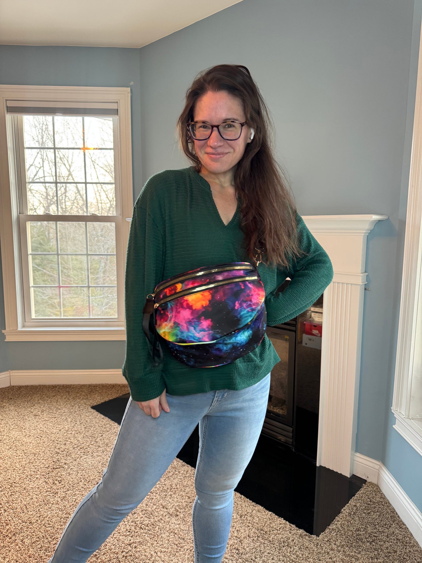 The Roni Nylon Crossbody - Pink Orange Galaxy