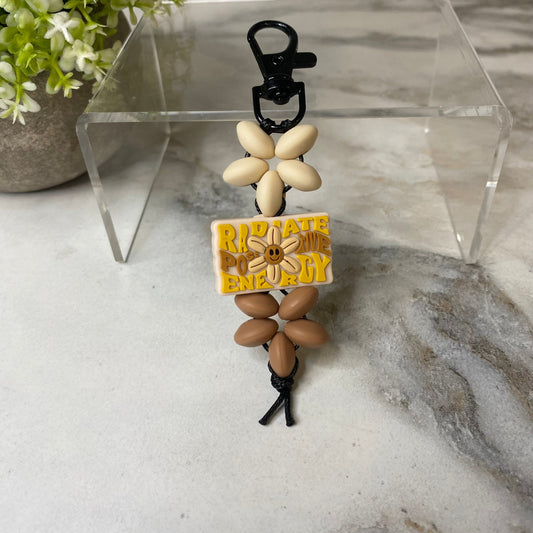 Keychain - Silicone Bead - Radiate Positive Energy