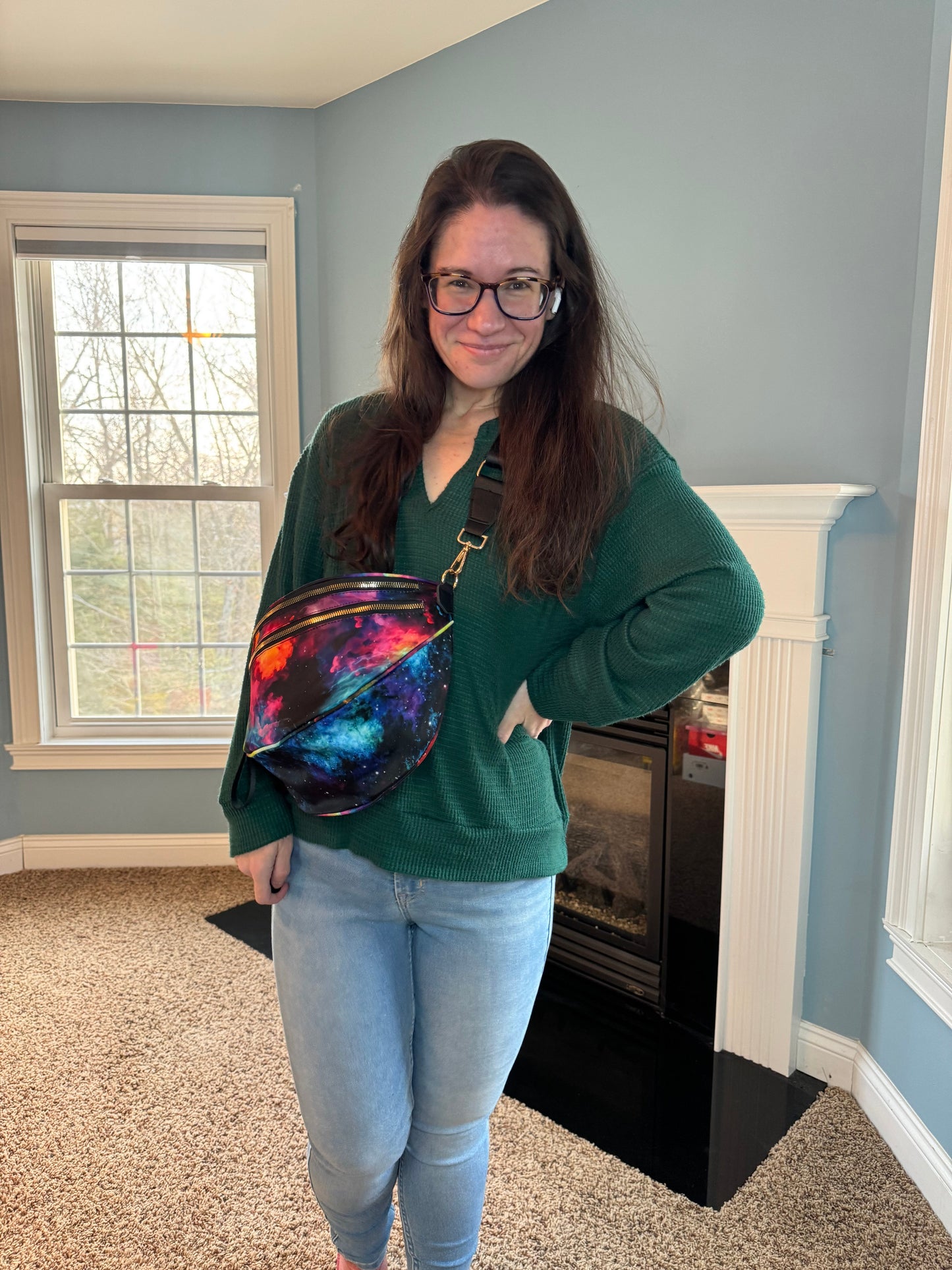 The Roni Nylon Crossbody - Pink Orange Galaxy