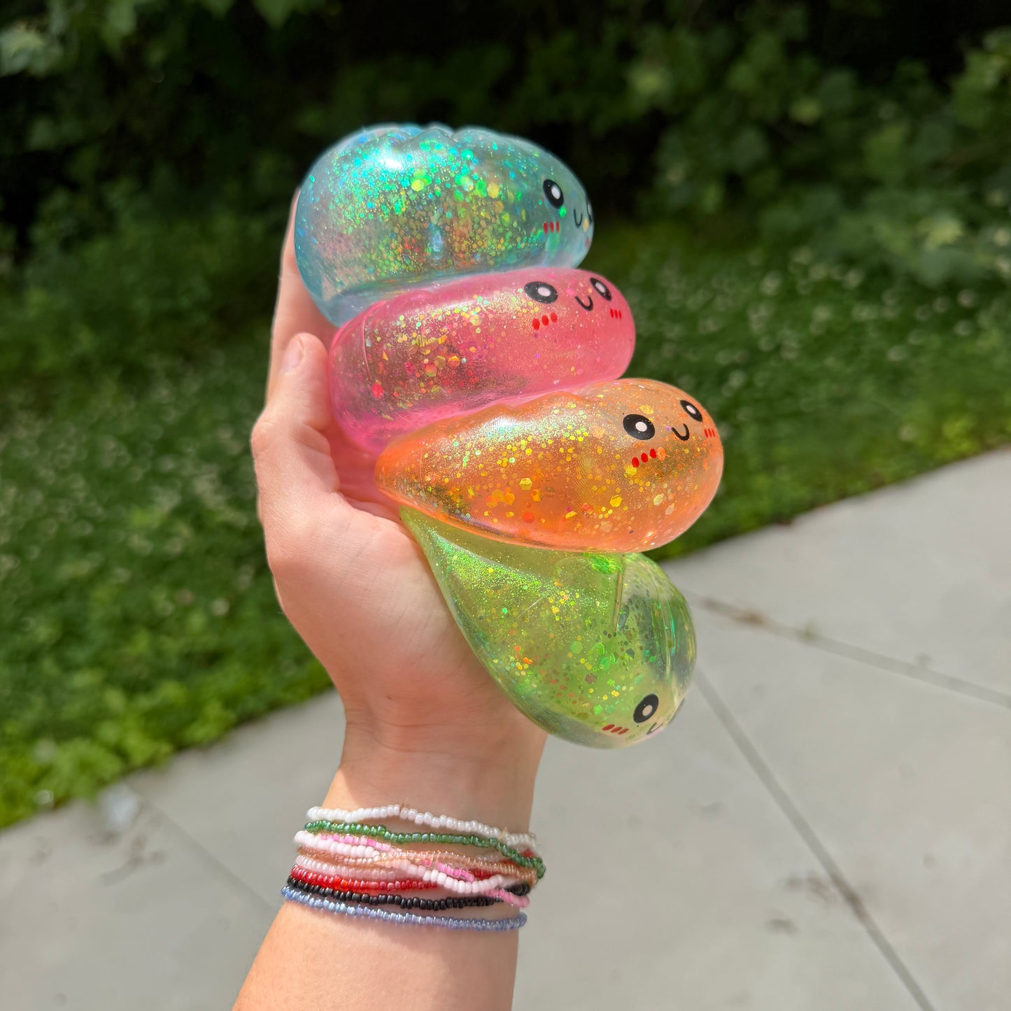 Squishy Toy - Viral Dumpling, Slow Rise Glitter #2 - Green