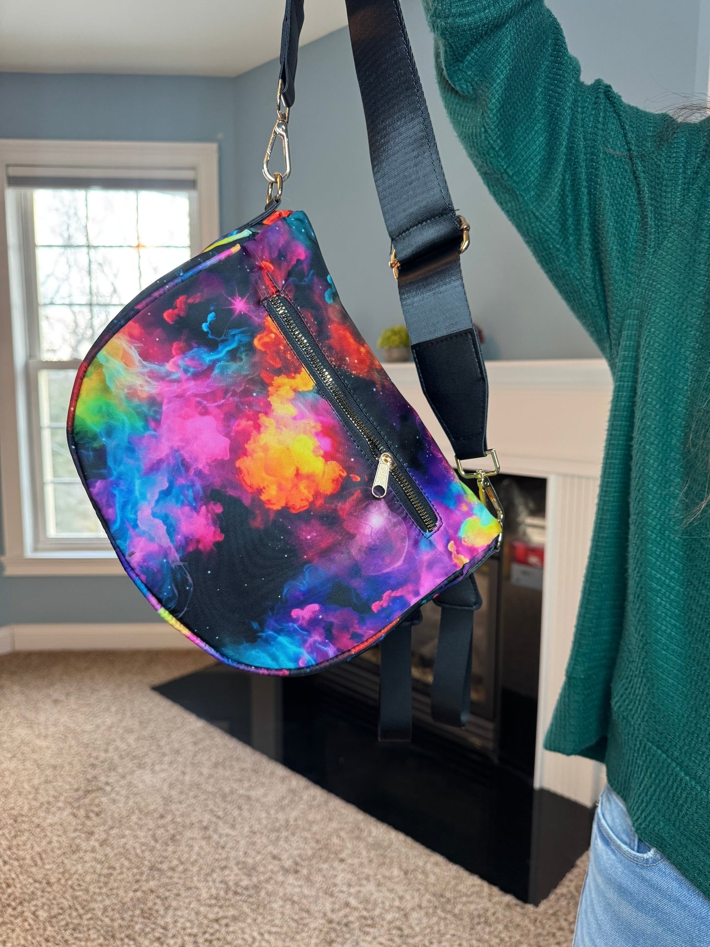 The Roni Nylon Crossbody - Pink Orange Galaxy