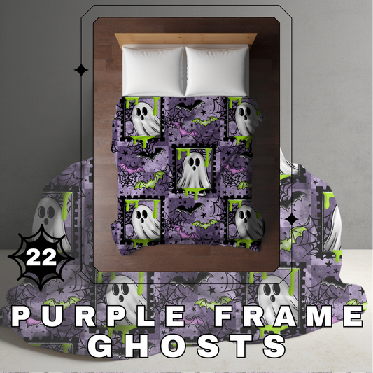 Blanket Halloween #22 - Purple Frame Ghosts - PREORDER ends 7/25