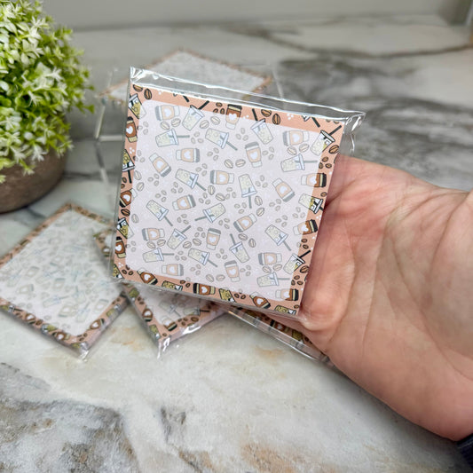 The Sticky Note Collection - Iced Coffee Hearts