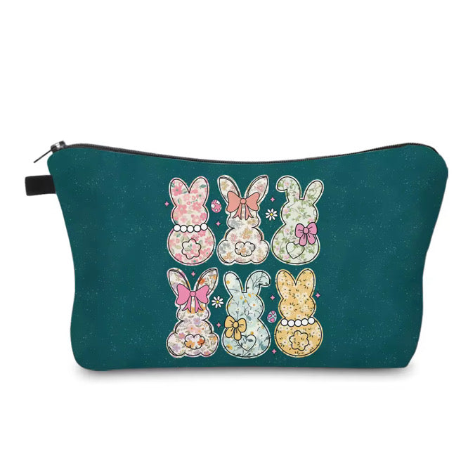 Pouch - Easter - Bunnies on Teal