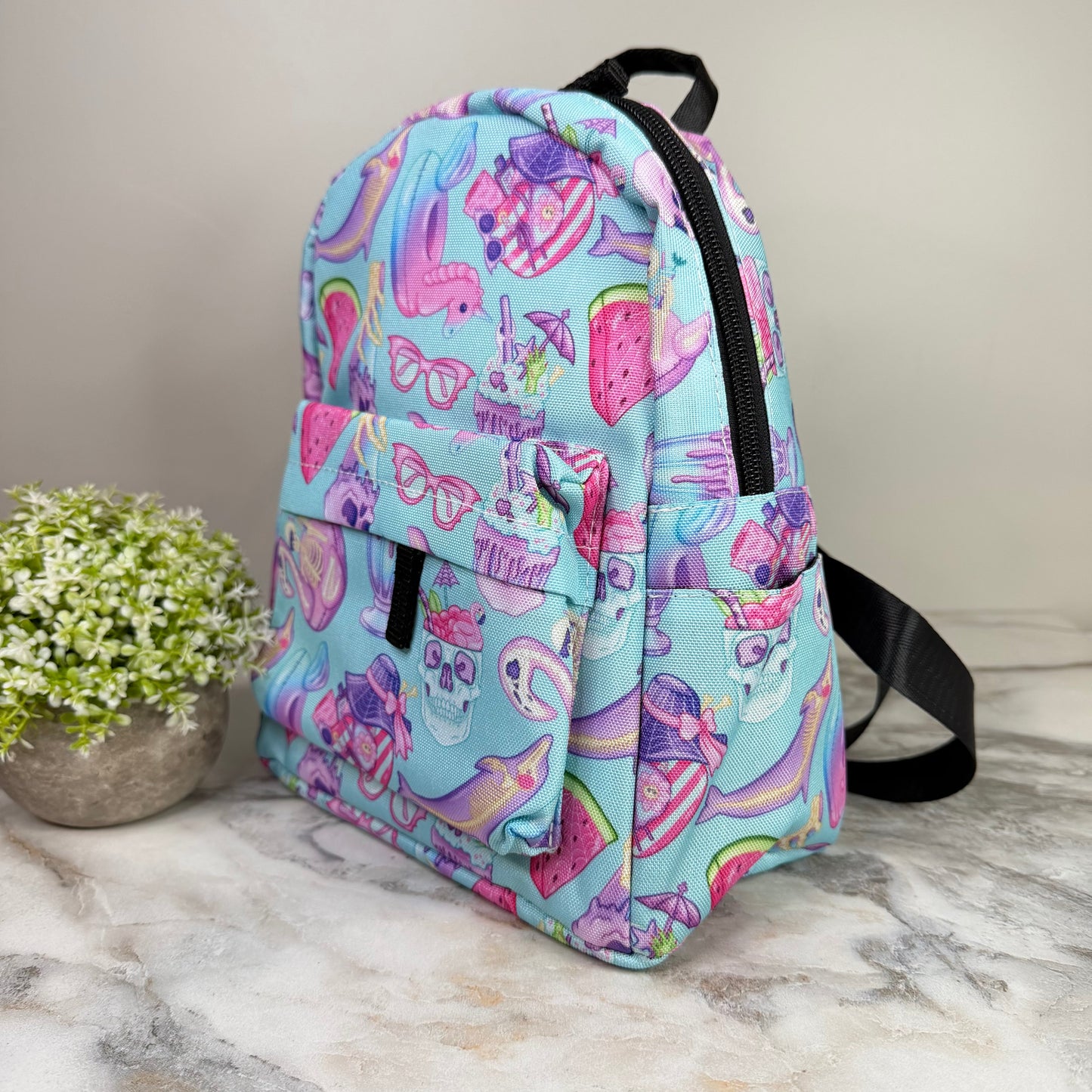 Mini Backpack - Halloween Fall - Skeleton Summer