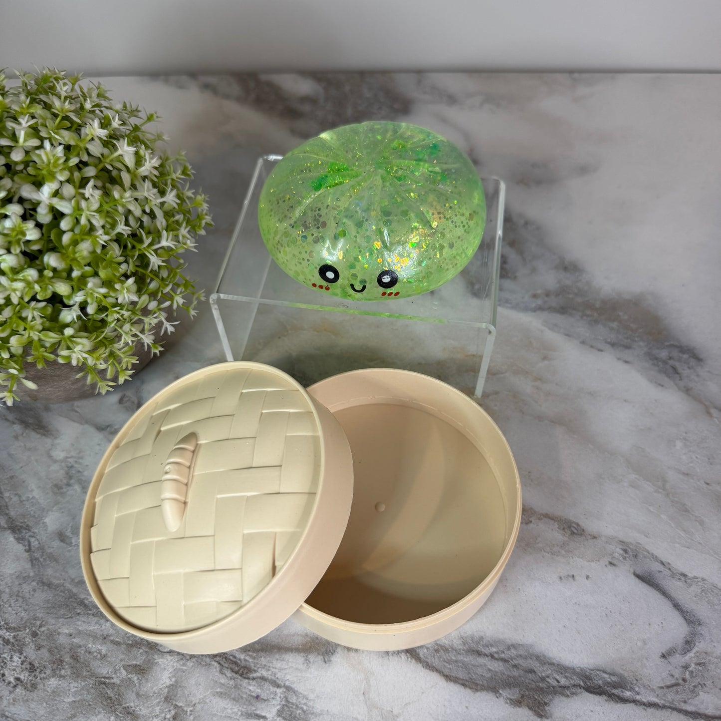 Squishy Toy - Viral Dumpling, Slow Rise Glitter #2 - Green