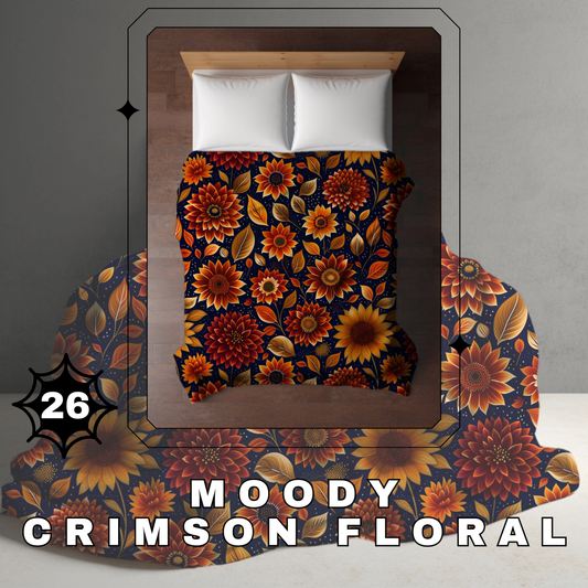 Blanket Halloween #26 - Moody Crimson Floral - PREORDER ends 7/25