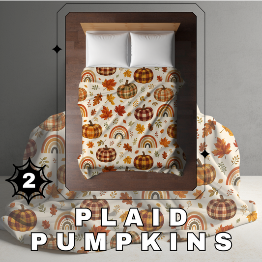 Blanket Halloween #2 - Plaid Pumpkins - PREORDER ends 7/25