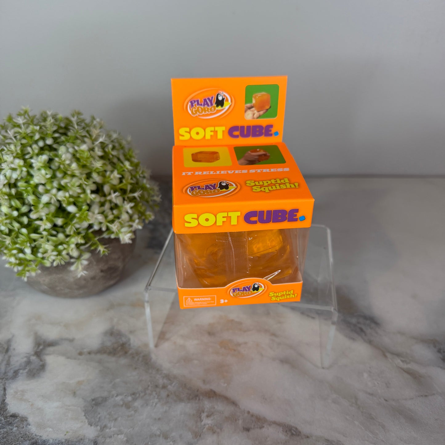 Squishy Toy - Soda Cube - Orange Squish