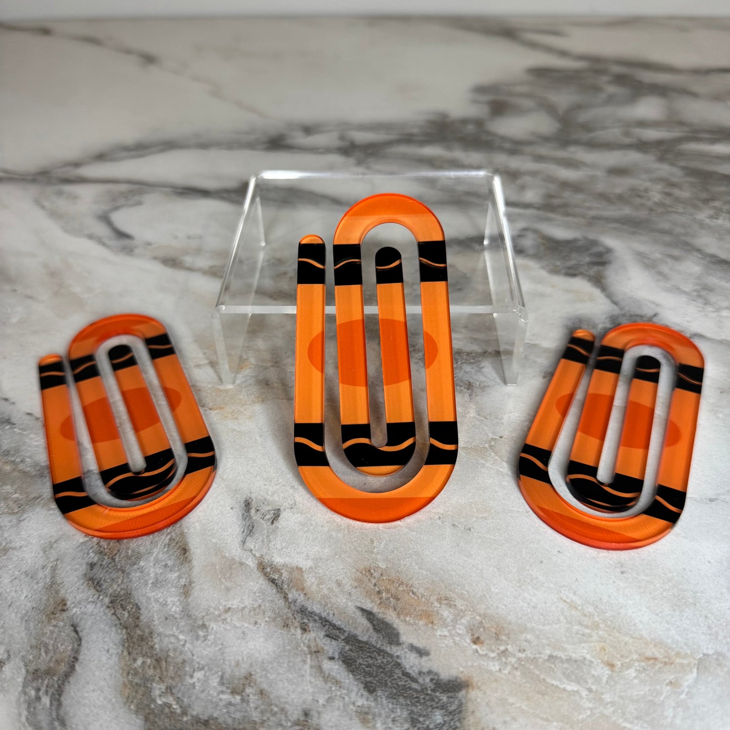 Jumbo Paperclip - Orange Crayon