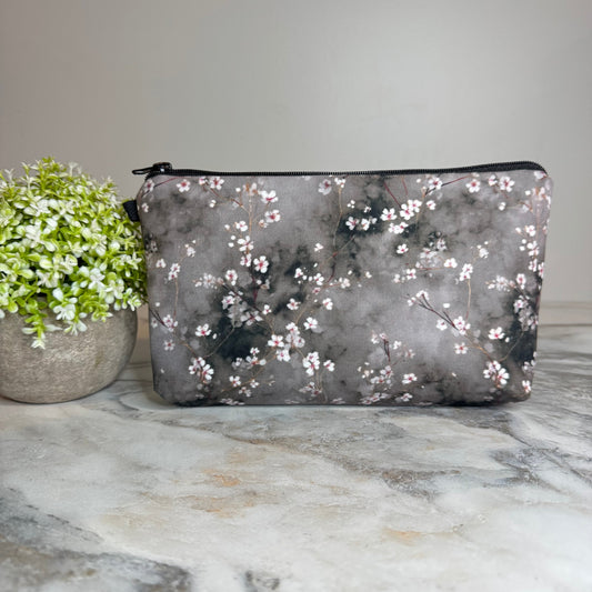 Pouch - Floral Grey Cherry Blossom
