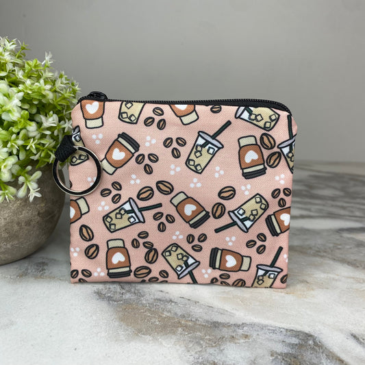 Mini Pouch - Coffee Iced Coffee Hearts