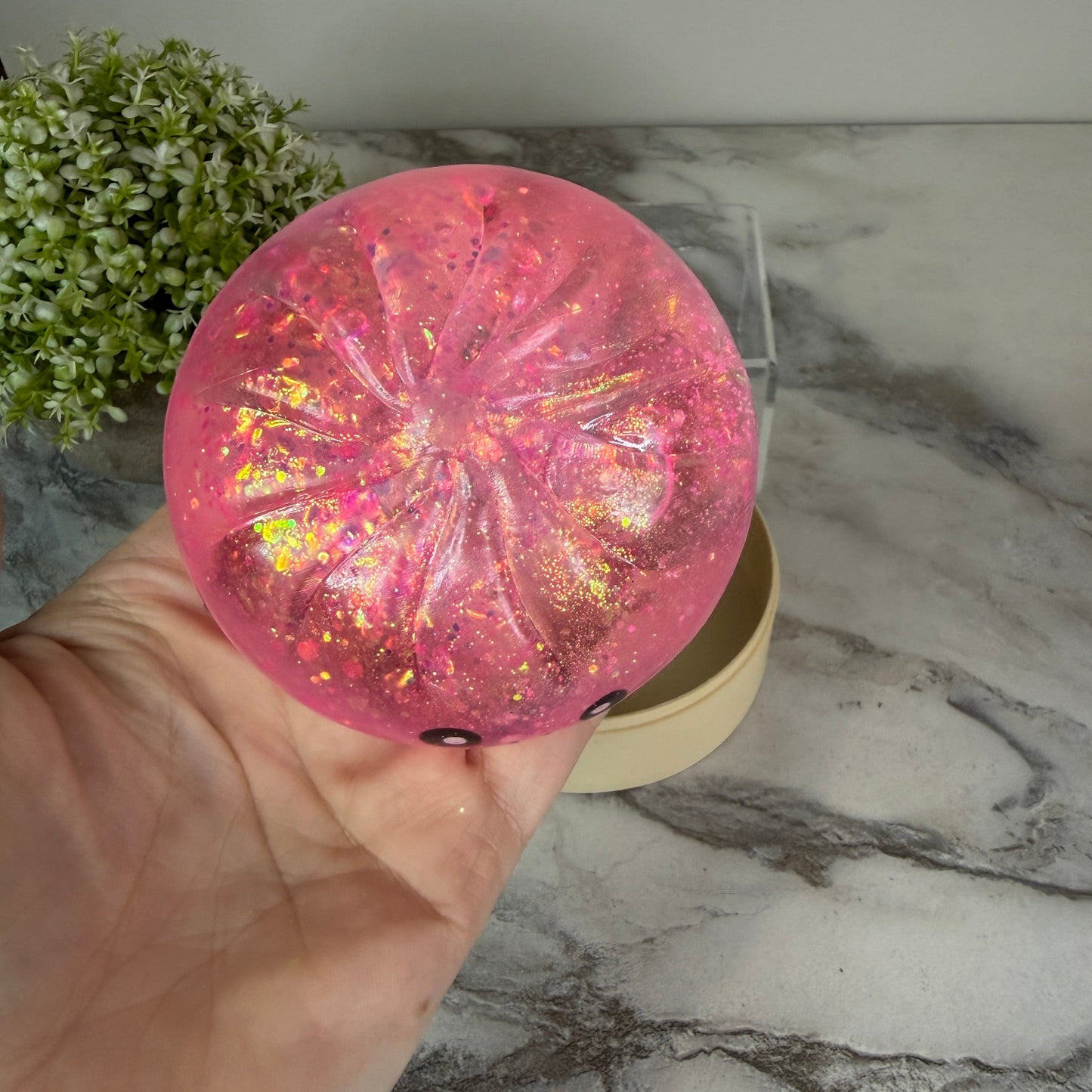 Squishy Toy - Viral Dumpling, Slow Rise Glitter #2 - Pink