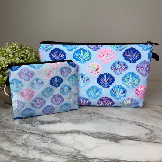 Bundled Set - Pouch & Mini Pouch - Summer Lilly Seashell