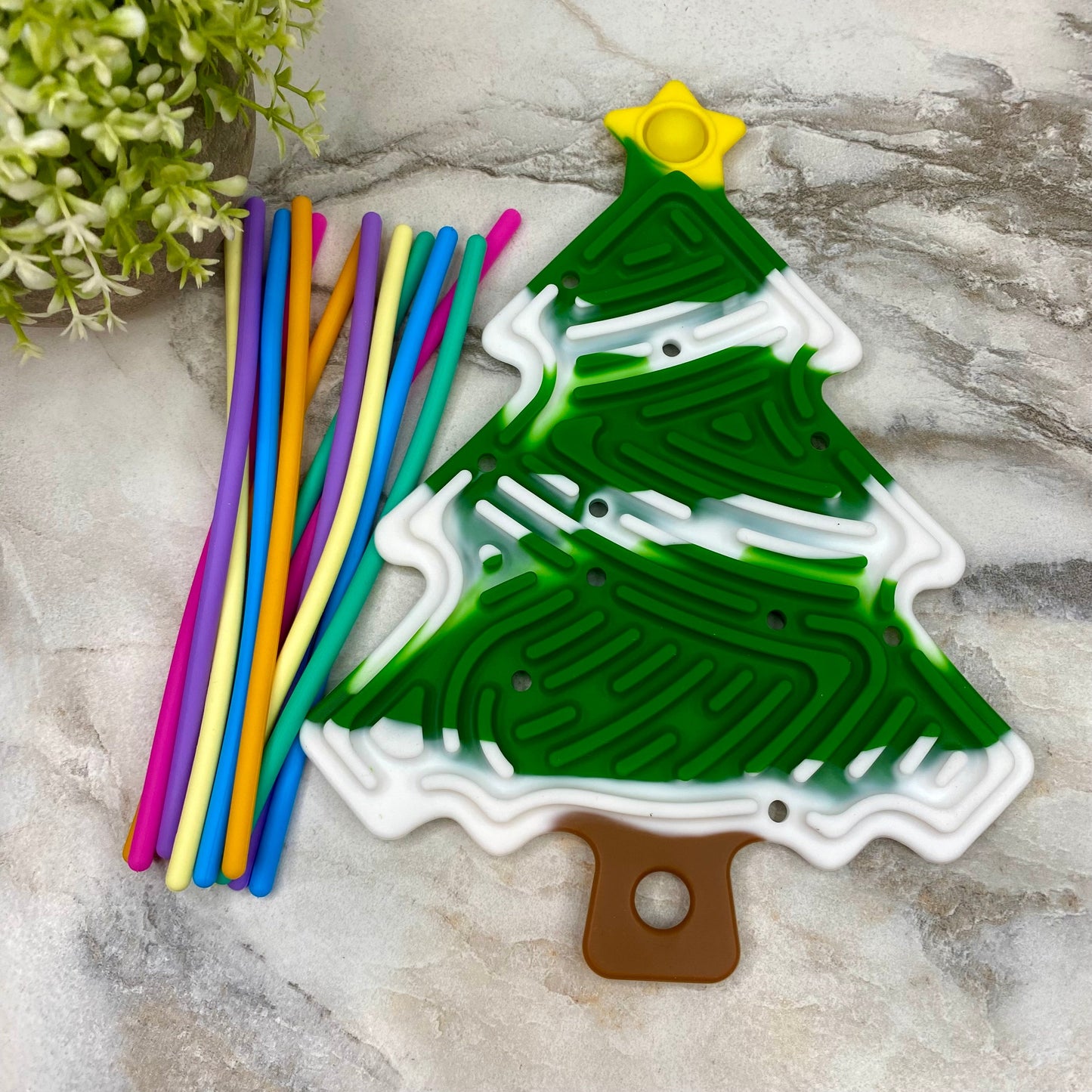 Silicone Sensory Activity Board Toy - Christmas Tree