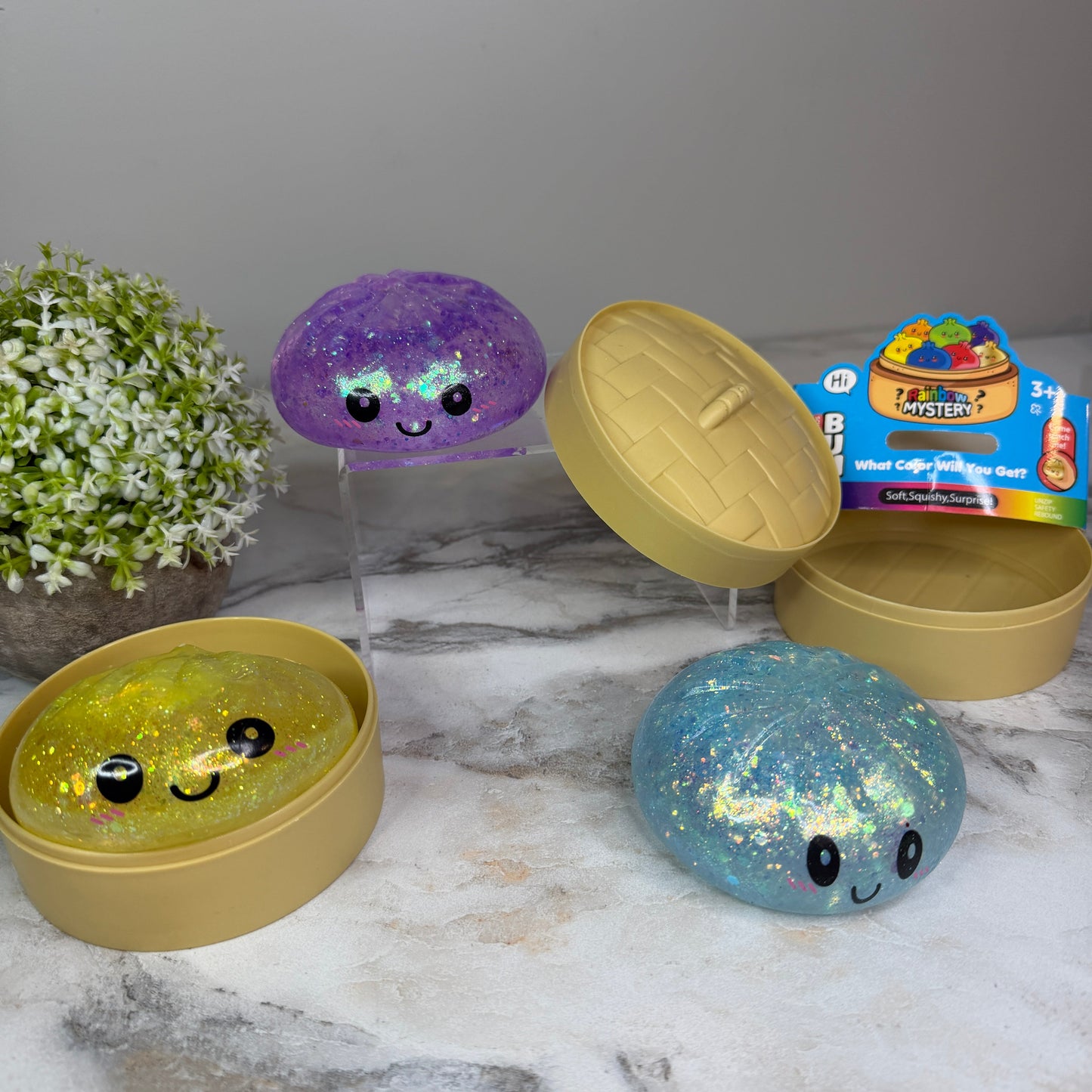 Squishy Toy - Viral Dumpling, Glitter Mix - PREORDER
