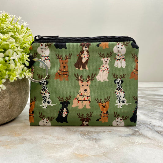 Mini Pouch - Christmas Green Dog