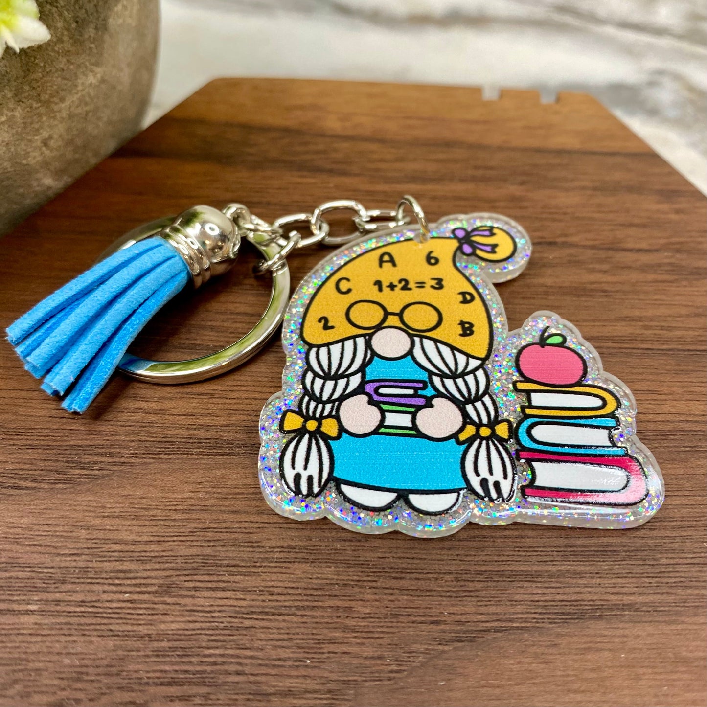 Keychain - Acrylic - Teacher Gnome - #5