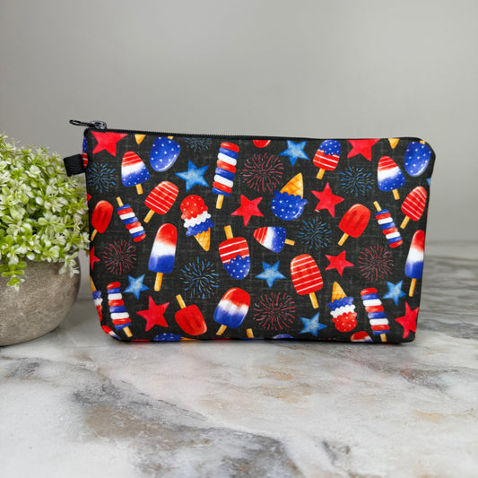 Pouch - America, Popsicle Star on Black