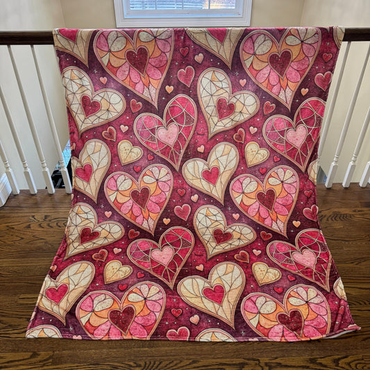 Blanket - Valentine’s Day - Stained Glass Hearts