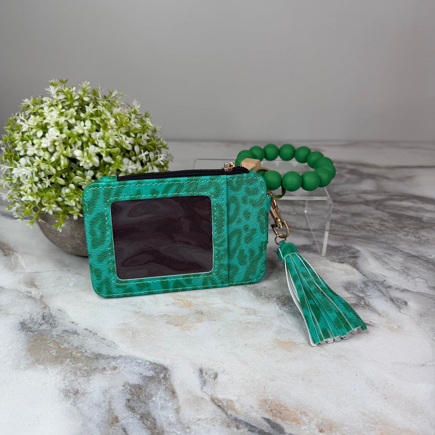 Bracelet Keychain & Card Holder Wallet - Animal Print