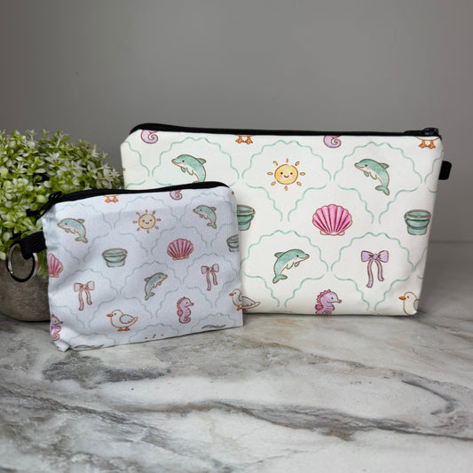 Bundled Set - Pouch & Mini Pouch - Summer Cute Scallop Things