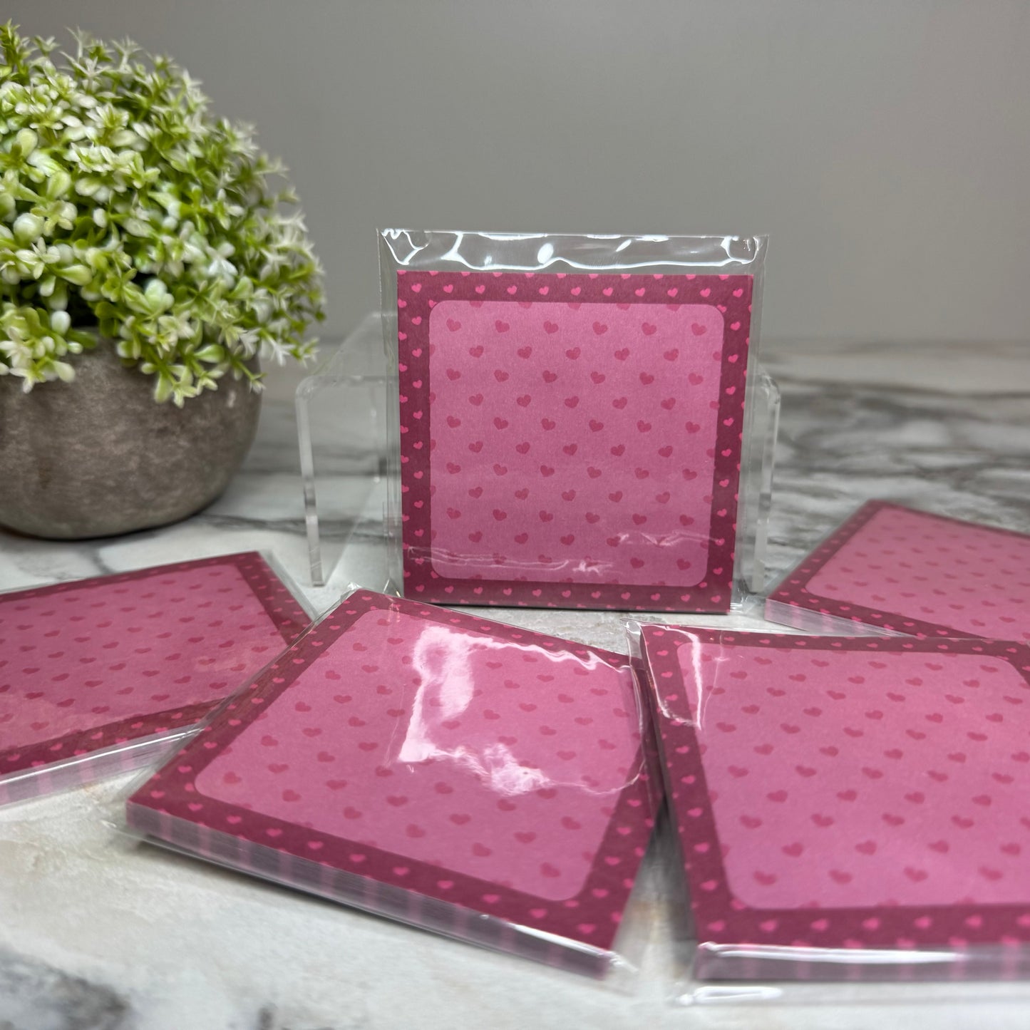 The Sticky Note Collection - Maroon Pink Hearts