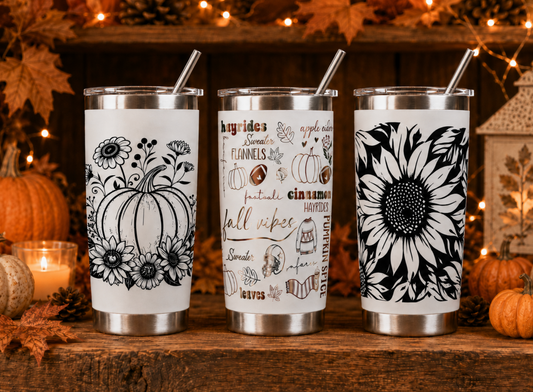 Tumbler 20oz - Halloween #2 - White - PREORDER