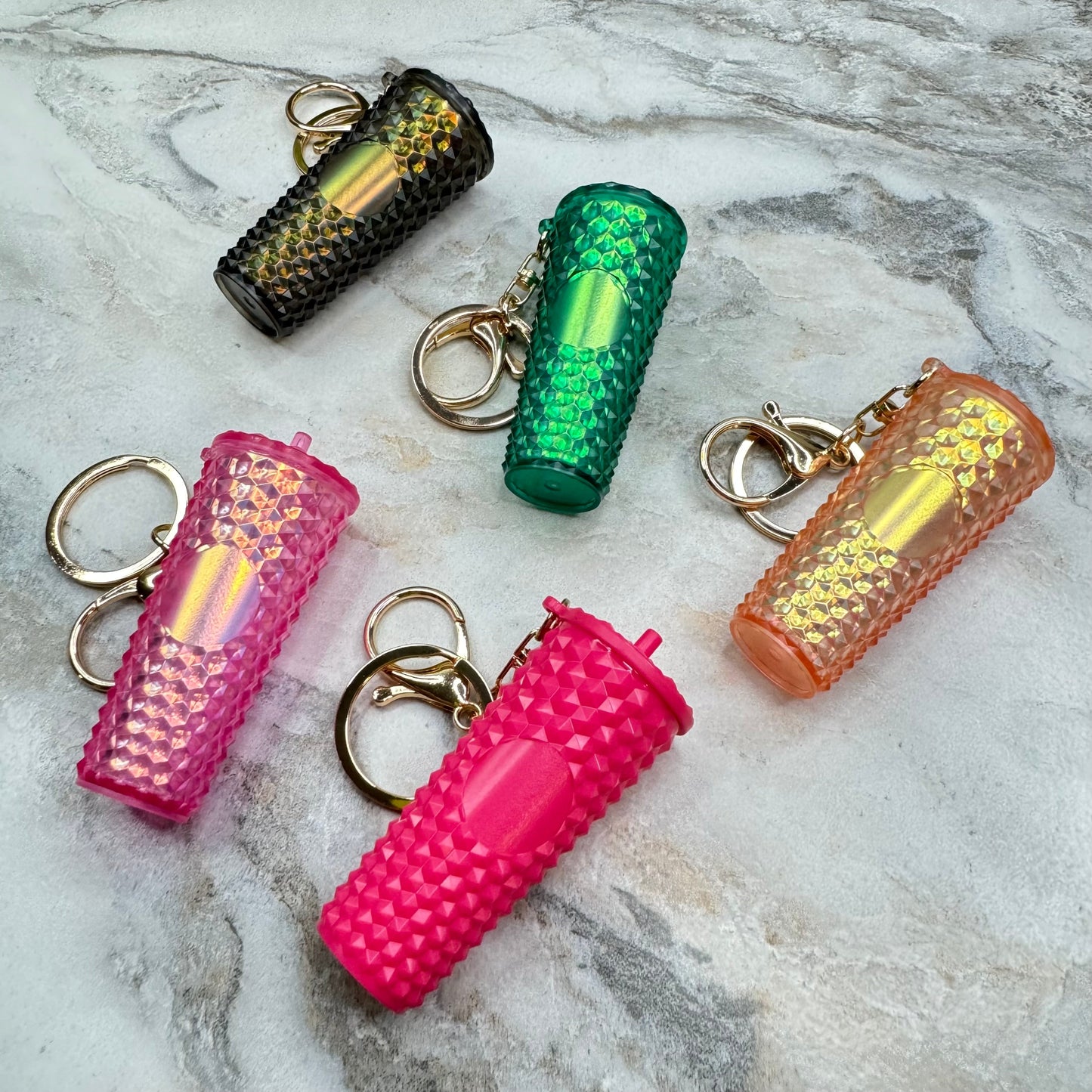 Keychain - Studded Tumbler - Pink Matte