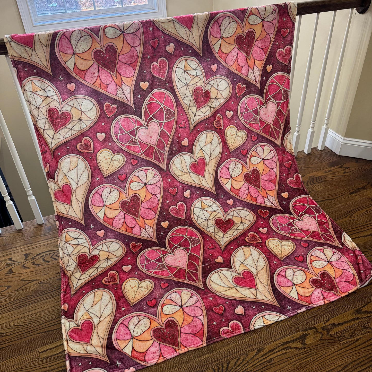 Blanket - Valentine’s Day - Stained Glass Hearts