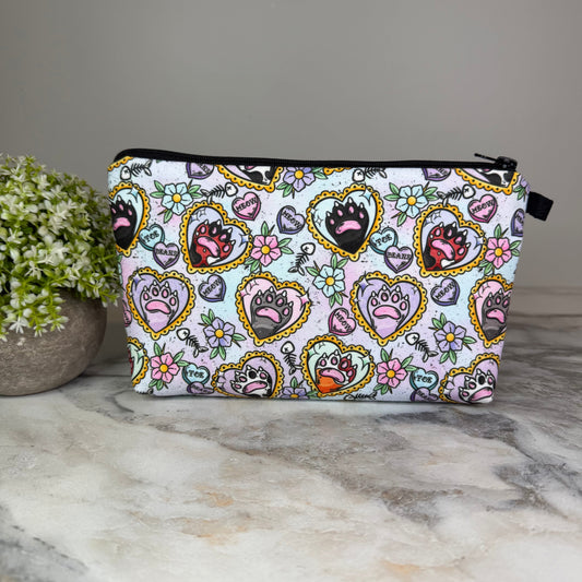 Pouch - Cat Paw Heart Meow Pastel