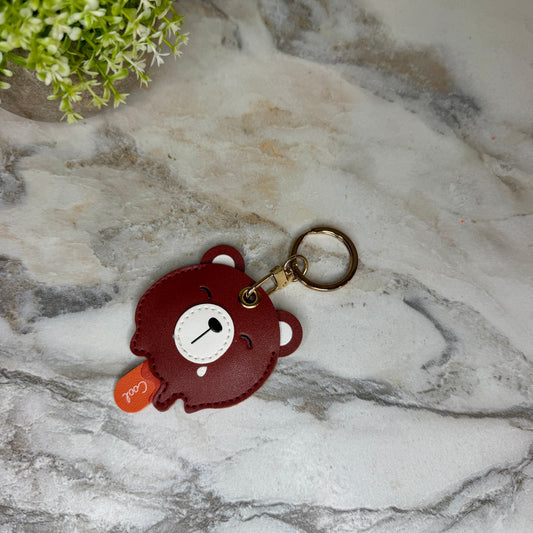 Keychain - Faux Leather - Bear Ice Cream