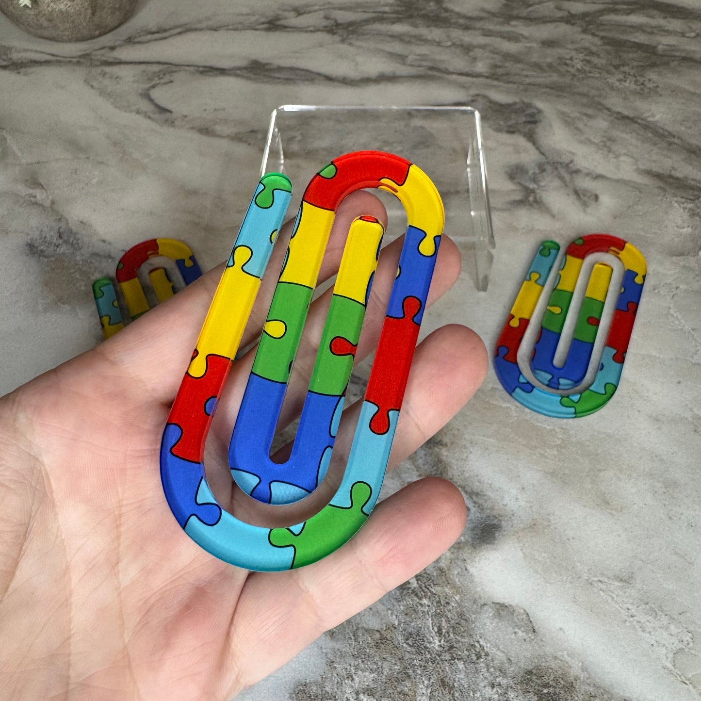 Jumbo Paperclip - Autism Awareness Puzzle