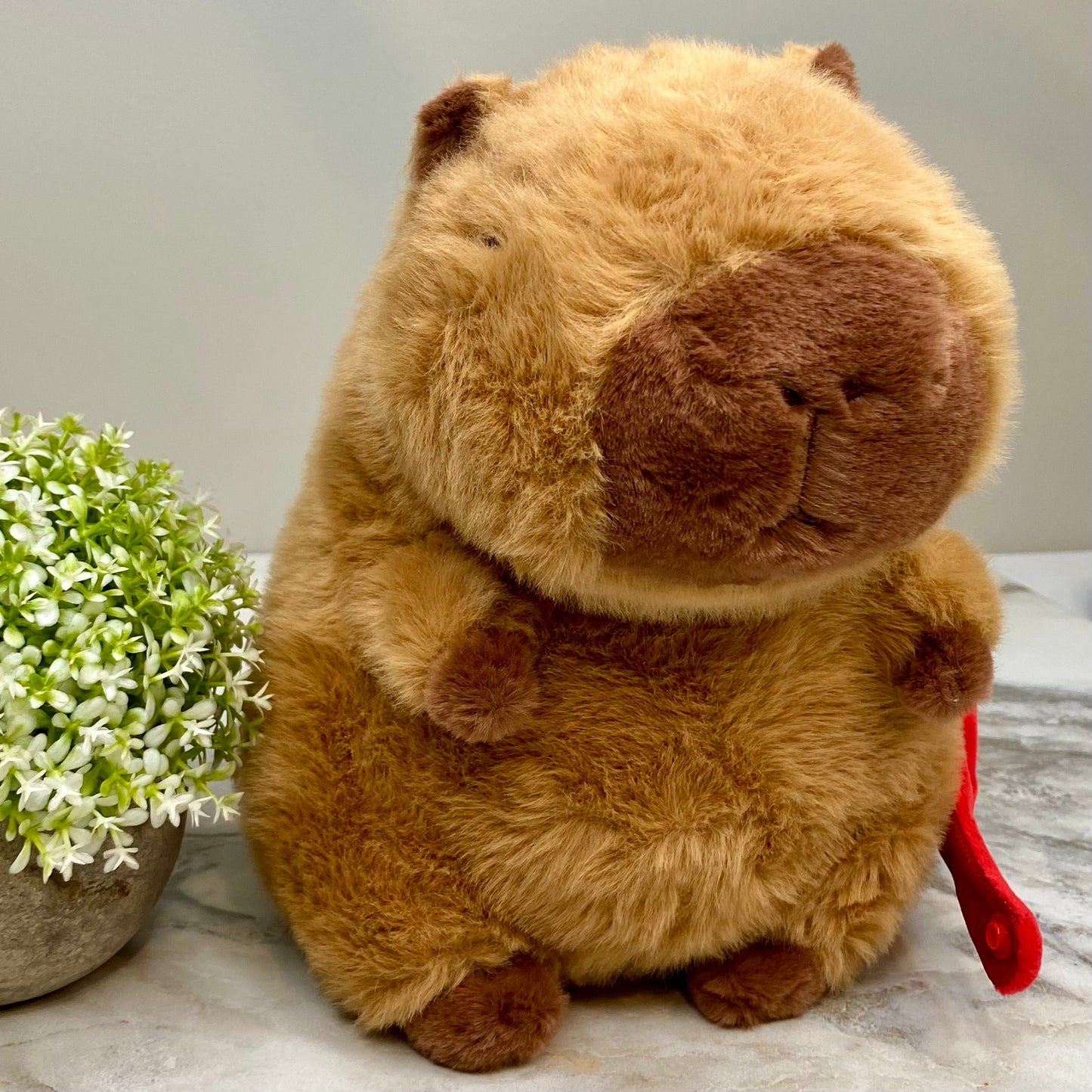 Plush Capybara Strawberry Toy