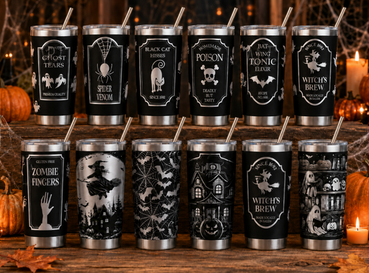Tumbler 20oz - Halloween #1 - Black - PREORDER